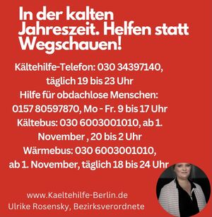 In der kalten Jahreszeit. Helfen statt Wegschauen!